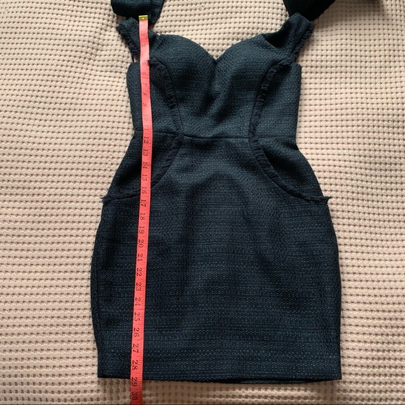 Misha Collection Dahlia Dress NWT New Navy Mini Off Shoulder Tweed Small S 2 XS - Picture 13 of 14